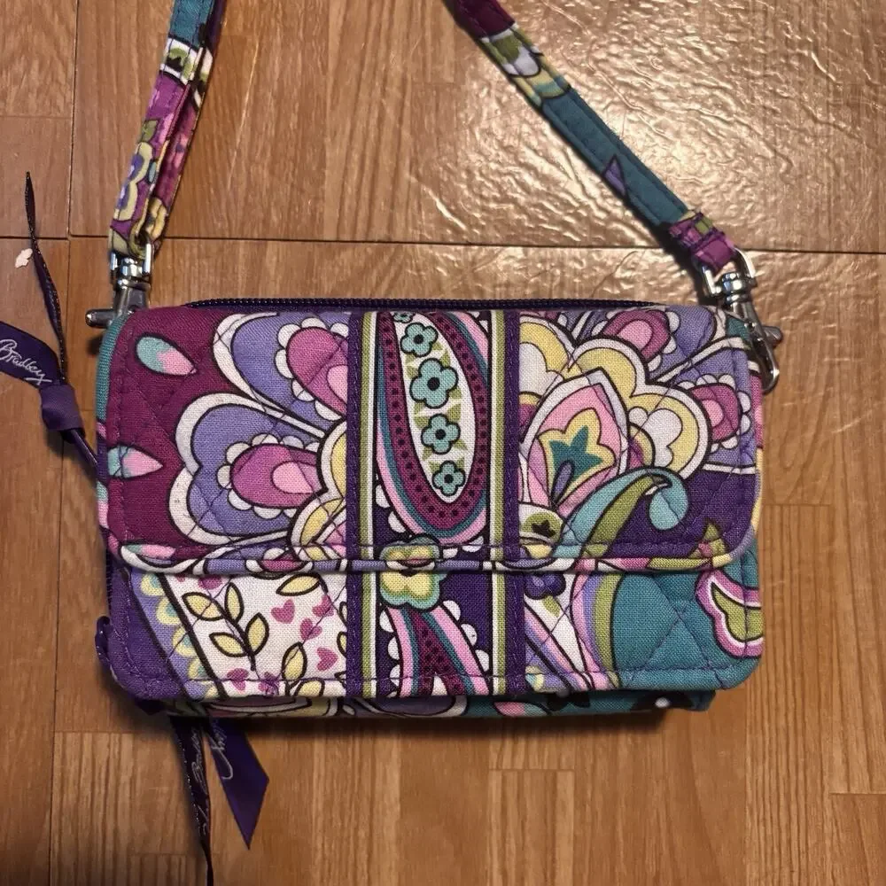 Crossbody Wallet Vera Bradley Retired Color Burst Floral Pattern - Picture 2 of 5